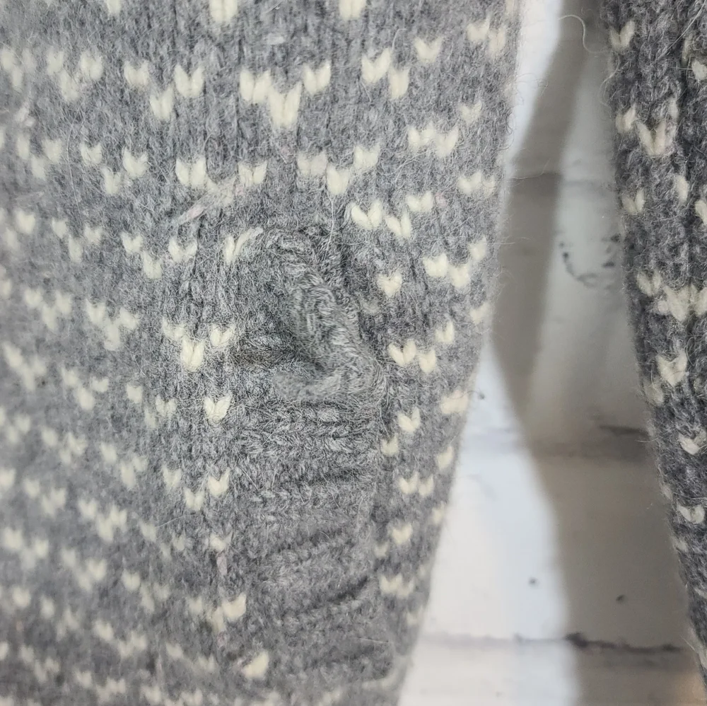 Aerie Wool Blend Fair Isle Button Up Cardigan XS - Picture 6 of 7